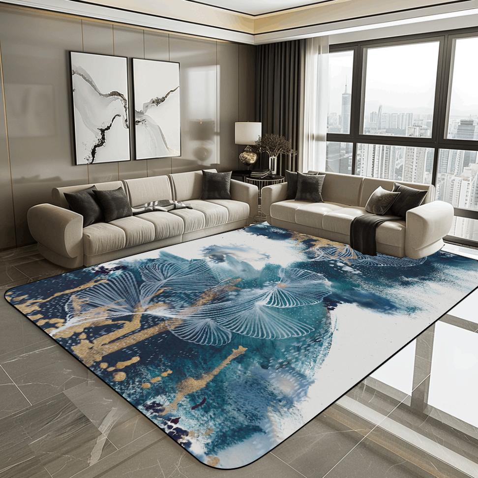Современный 3D ковер для гостиной, роскошный золотой декоративный напольный коврик для гостиной, дивана, абстрактный ковер для спальни, гардеробной, мягкий ковер, противоскользящий