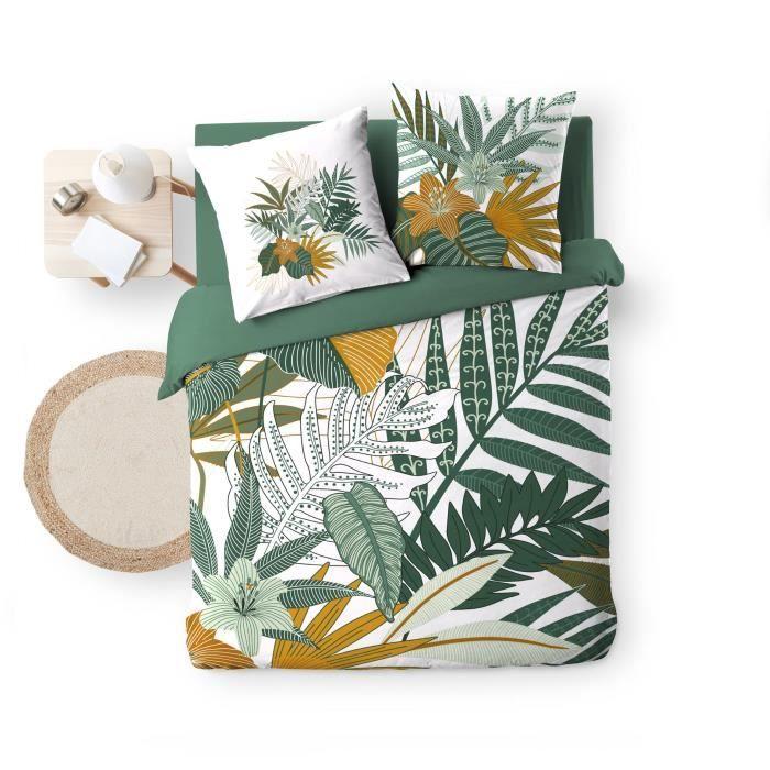 Housse de couette - Floride - 220 x 240 cm - 100% Coton - 2 Taies - Certification Oeko-Tex®