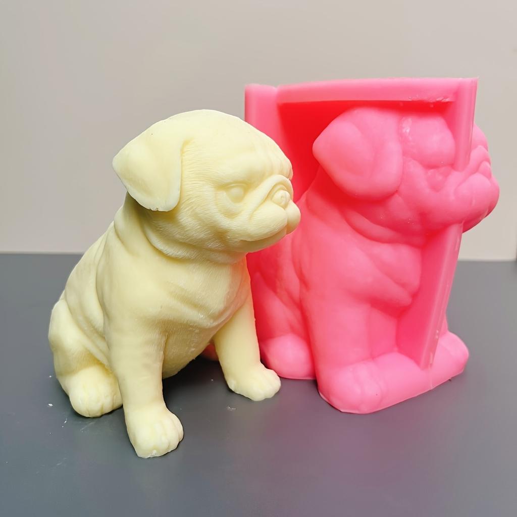 3D Большая свеча в виде плюшевого пса, силиконовая форма, форма для бетона в виде бульдога, форма для песка в виде собаки, форма для смолы, гипса, украшение для дома, милая форма для собаки