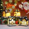 Рождественские светодиодные украшения из смолы Мини-домик Миниатюрная деревня Здание Рождественский светящийся декор Подарок Рождественское украшение Navidad Noel