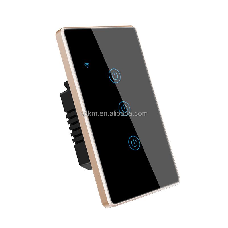 SPKM 2 Gang Alexa Google for Smart Life IP66 PC Material Zero Fire WiFi Smart Wall Switches US Standard 10A 240V Electric Ware
