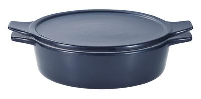 Рецепт для микроволновой печи Pearl Metal Oven, Оставьте это в кастрюле, 18 см, неглубокая, безопасная, в комплекте, темно-синяя, США! Л-1989