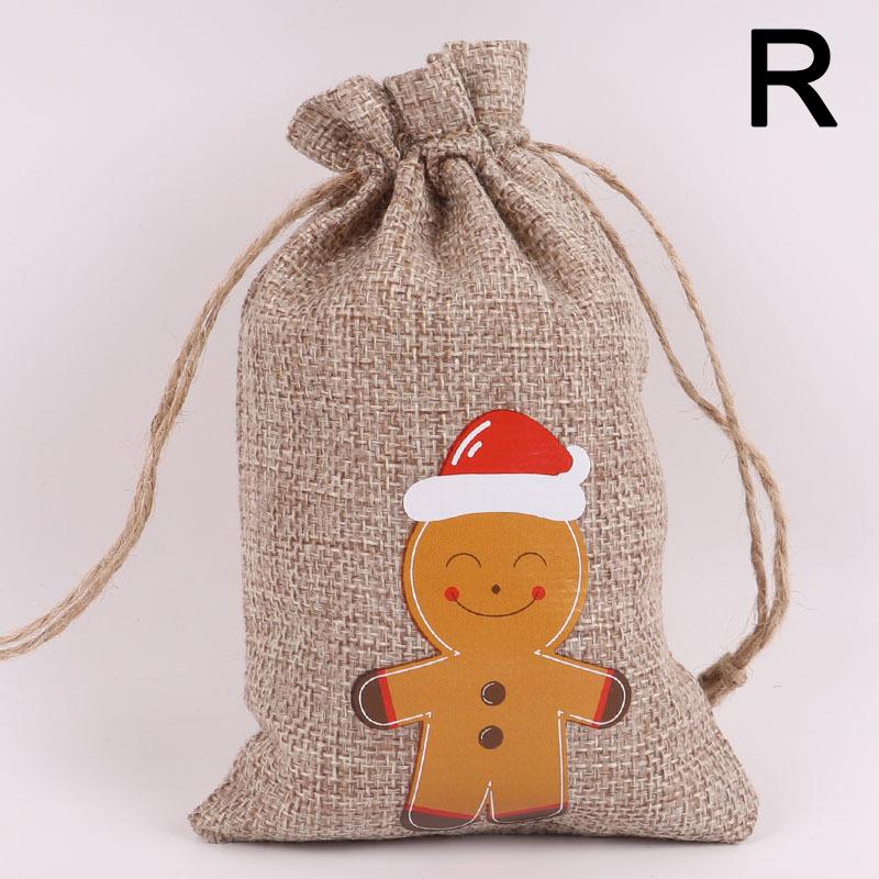 1 шт. Рождественский подарочный мешочек на шнурке из хлопка и льна, подарочные упаковочные пакеты для хранения ювелирных изделий и конфет MIT
