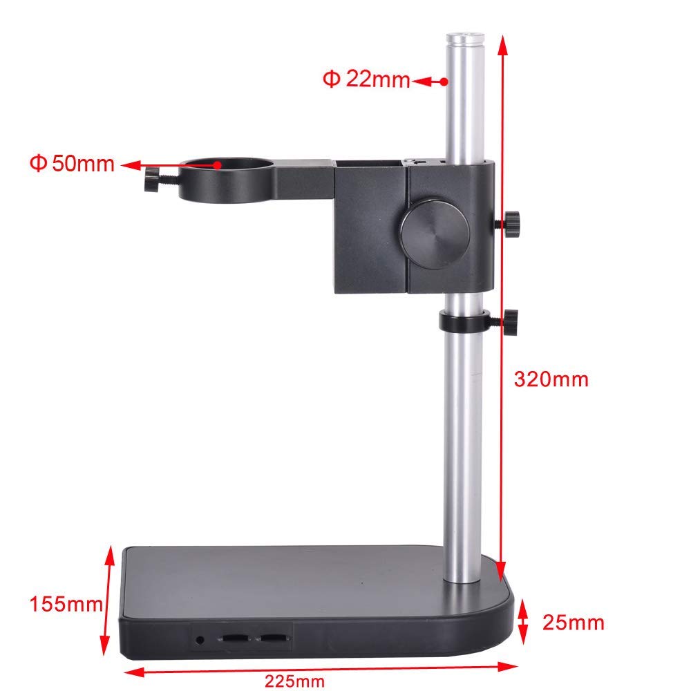 HAYEAR Bracket DIA 50mm Digital Microscope Table Stand DIA40mm Conversion Ring Included Stand for 10A Zoom Lens and 100X Lens Compatible with Digital