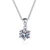 925 Sterling Silver Necklace Jewelry Women 1 Carat Mosan Diamond Six Claw Pendant Silver Style Collarbone Choker