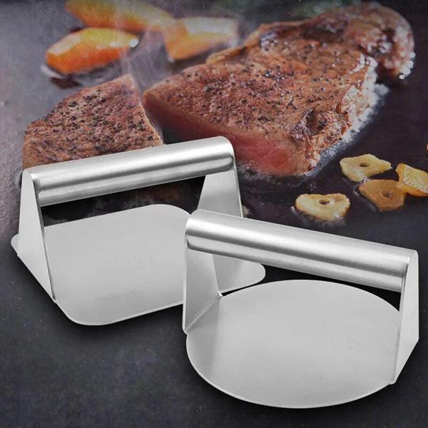 1PC Stainless Steel Hamburger Meat Press Round Square Burger Meat Press Kitchen Tool Meat Press Plate