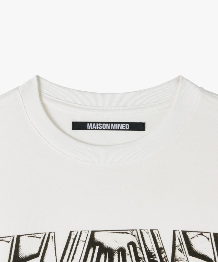 MAISON MINED Белая футболка с длинным рукавом