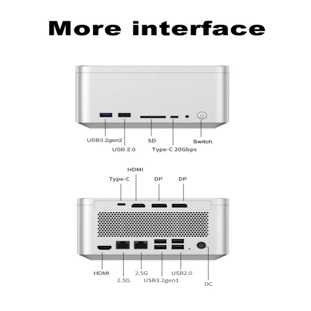 SZBOX Мини ПК Маленький ПК Без ОС DIY Мини Компьютер Корпус из сплава Маленький ПК Графическая карта 6600M DDR5 2280 NVME и поддержка Mac Специализированная игровая консоль HD 5