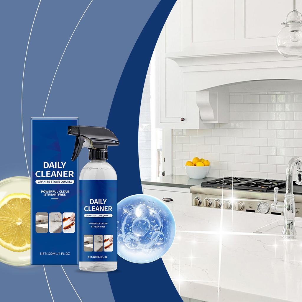 Камень Столешница Очиститель Кухня Ванная Масло Удаление накипи Экологичный Быстросохнущий Нет Многоцелевой(120мл)