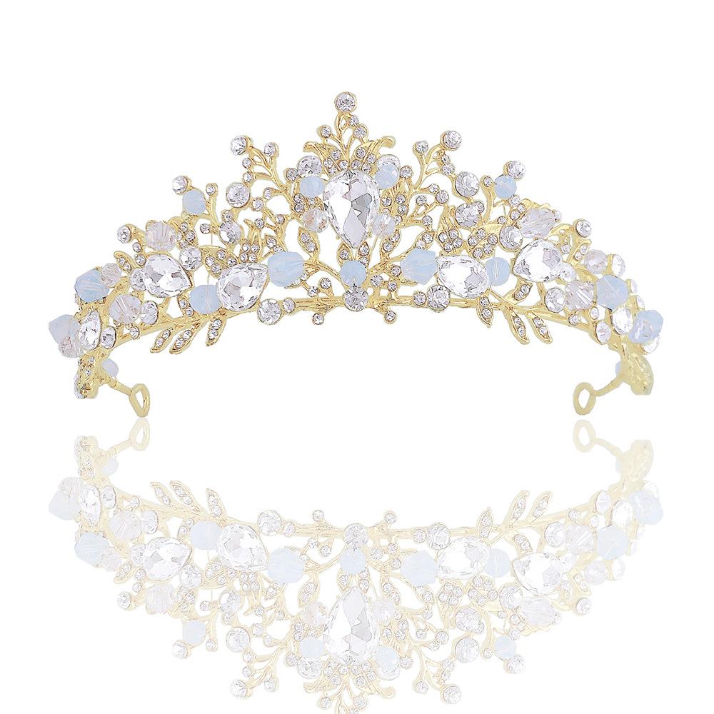 New Wedding Birthday Headband Headband Crown Baroque Rhinestone String Crystal Bridal Handmade Crown Accessories