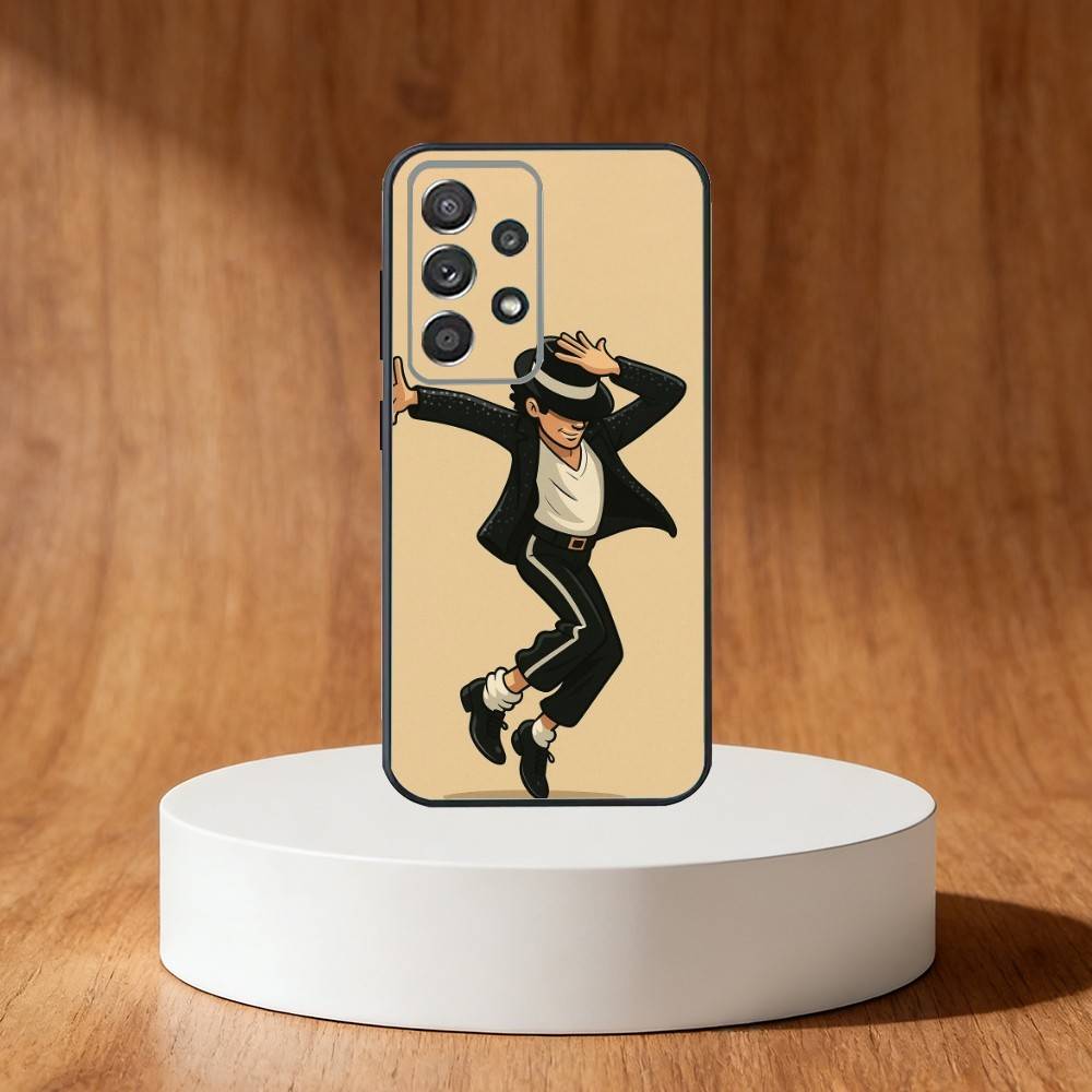 Cute Cartoon M-Michael J-Jackson Phone Case For Samsung S25,S24,S21,S22,S23,S30,Ultra,S20,Plus,Fe,Note,10,9,5G Black Cover