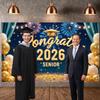 2026 Фон для выпускного Звездный Декор Мероприятие по случаю выпускного Баннер для выпускного Дизайн с фейерверком Баннер для празднования выпускников Для помещений