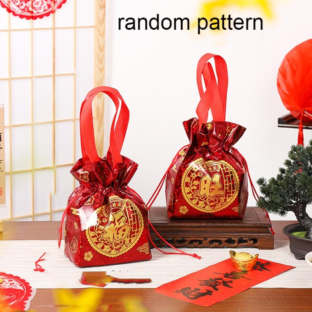 Eco-Friendly Drawstring Gift Bag Fu Character Goody Bag Wedding Gift Candy Bag Lunar New Year