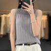 Women Vest Summer MODERN NEW SAGA Knitted T-shirt Sleeveless Basic Tees Wool Knit Tank Knit Top Turtleneck Female
