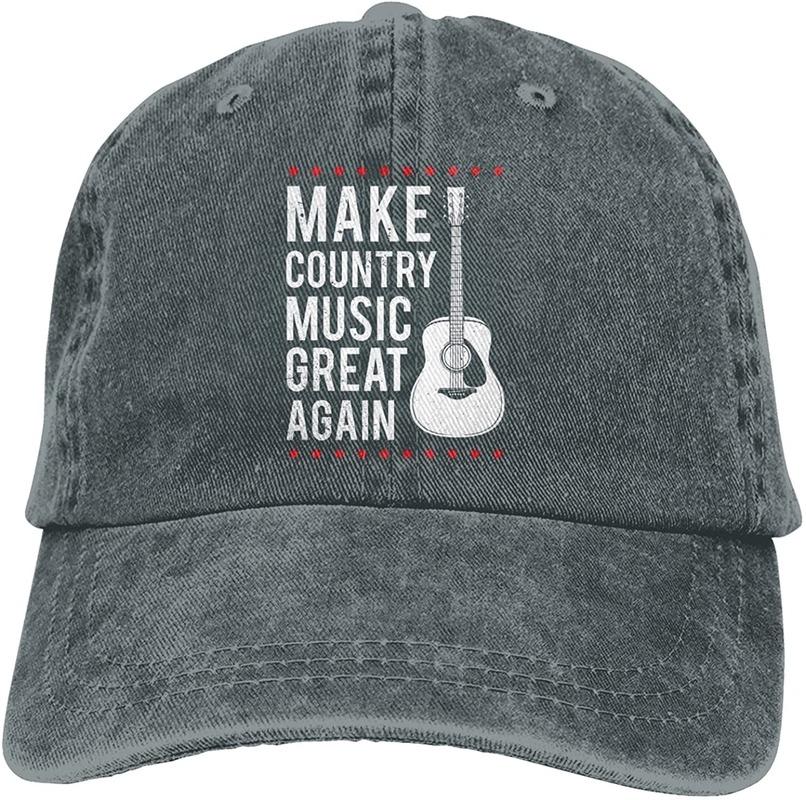 Make Country Music Great Again Hat,Washed Cowboy Baseball Cap Unisex and Women Trucker Hat Dad Cap