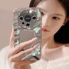 Зеркальный чехол для телефона для iPhone 16 11 13 14 для 16 Pro 12 13 15 16 Pro Max для Samsung A15 A16 A35 A55 Милый чехол для телефона с облаком, цветком и щенком с гальваническим покрытием