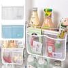 Новая сетчатая сумка для хранения в холодильнике, двойная сетка, большая вместимость, кухонные карманы для хранения с крючком, сортировочный мешок