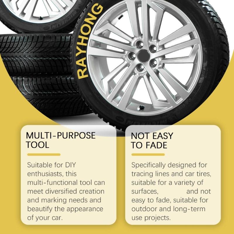 15 шт. Желтая ручка для краски для шин, быстросохнущая, водостойкая, желтая ручка-маркер для шин для автомобильных шин, для надписей на шинах, ремонта царапин