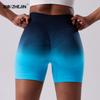 Спортивные шорты с градиентным переходом, для йоги, с эффектом лифтинга бедер, утягивающие живот, для занятий спортом на открытом воздухе, для бега, фитнес-брюки женские