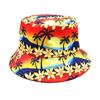 American New Coconut Tree Print Bucket Hat Двусторонняя шляпа для летнего пляжного отдыха Защита от солнца Панама для мужчин и женщин