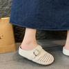 Woven Hollow Bag Head Half Slippers Women's Summer Outer Wear 2025 New Thick Bottom Inner Height Increase Lazy One Foot Cool Slippers