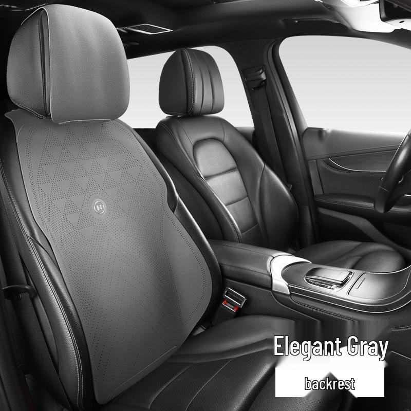 Универсальный замшевый комплект подушек для автомобильного сиденья - Всесезонный, Трехкомпонентный, Готовый к лету, Тонкая подушка с поясничной поддержкой.