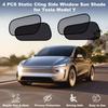XCBYT Tesla Model Y Car Window Shades For Baby | 4 PCS Cling Side Window Sun Shade For Sun Blocker, Heat Ulation | Semi-Transparent Car Privacy
