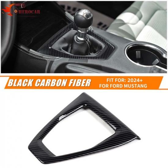 Carbon Fiber Center Manual Gear Shift Cover For Ford Mustang 2024+ Accessories