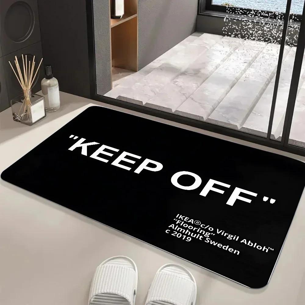 Коврики для зоны Keep Off Напольный коврик Черно-белый ковер Коврик для двери Коврик для кровати Диван Украшения Защитите свое личное пространство