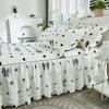 Хлопковое двойное кружевное покрывало для спальни с цветочным принтом, корейское нескользящее пылезащитное покрывало, студенческое постельное белье, одинарный двойной наматрасник, защита