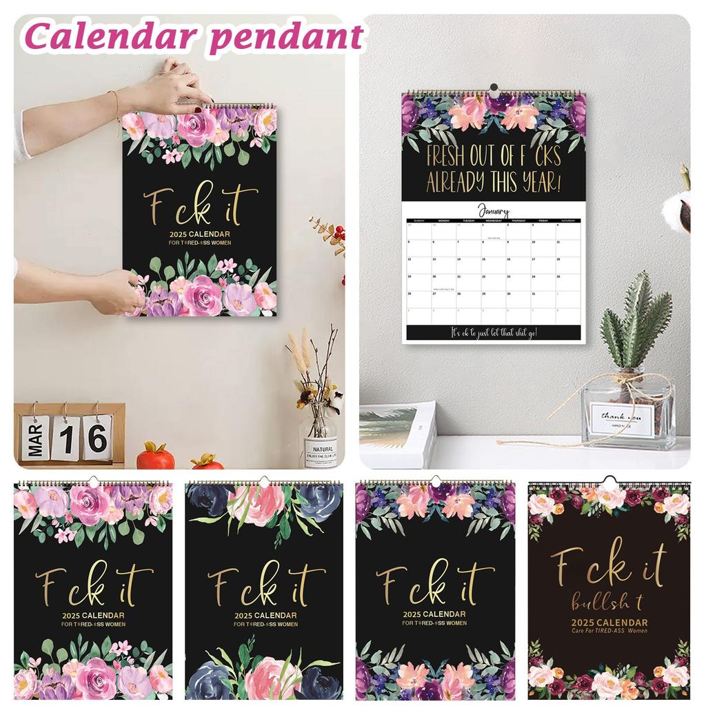 Календарь 2025 года для уставших женщин, домашний настенный календарь, забавный календарь с ругательствами для женщин
