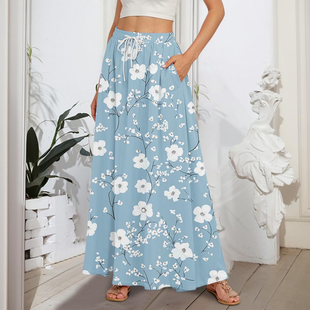 Женские струящиеся расклешенные юбки-макси с оборками и эластичным поясом, элегантные многослойные длинные юбки в стиле бохо