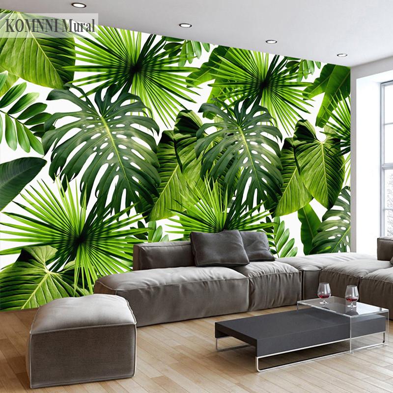 3D фотообои тропический лес обои банановый лист настенные фрески современные фото фоновые обои