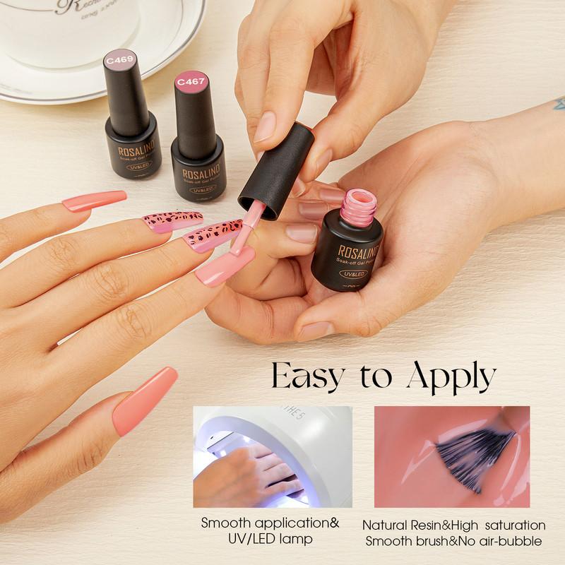 ROSALIND Shiny Colors Nail Gel Set Gel Varnishes Kit Semi Permanent Hybrid Soak Off Nail Polish 35 Colors Gift Set