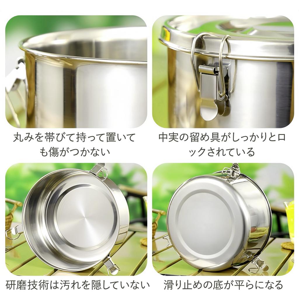 Liroyal Нержавеющая сталь Bento Набор контейнеров для хранения продуктов Кимчи Хранение запаха Уплотнительное кольцо Герметичное может заменить обеденную посудомоечную машину Большая утечка не будет