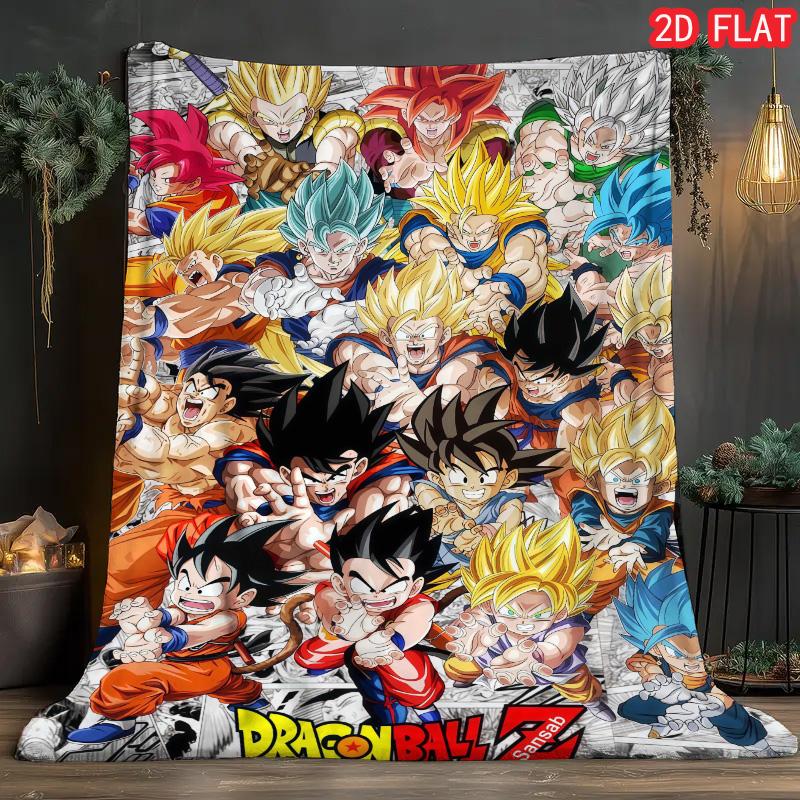 Dragon Ball Gift Blanket High Quality Printed Flannel Blanket for Anime Fans Family Friends THW