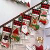 Christmas Stockings, Christmas Stocking Deer Santa Snowman Burlap Plaid Xmas Stocking Holiday Christmas Decoration For Family
