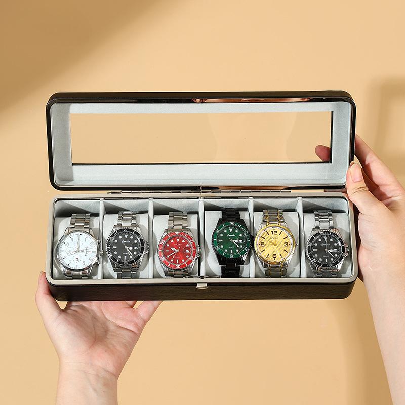 Новая роскошная серебряная коробка для хранения часов с шестизначным циферблатом, высококачественная коробка для коллекции часов, шкатулка для демонстрации часов для дома