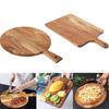 Wood Cutting Board Acacia Wood Charcuterie Board with Handle Round/Rectangular Portable Wood Dinner Plate Serving Tray Kitchen
