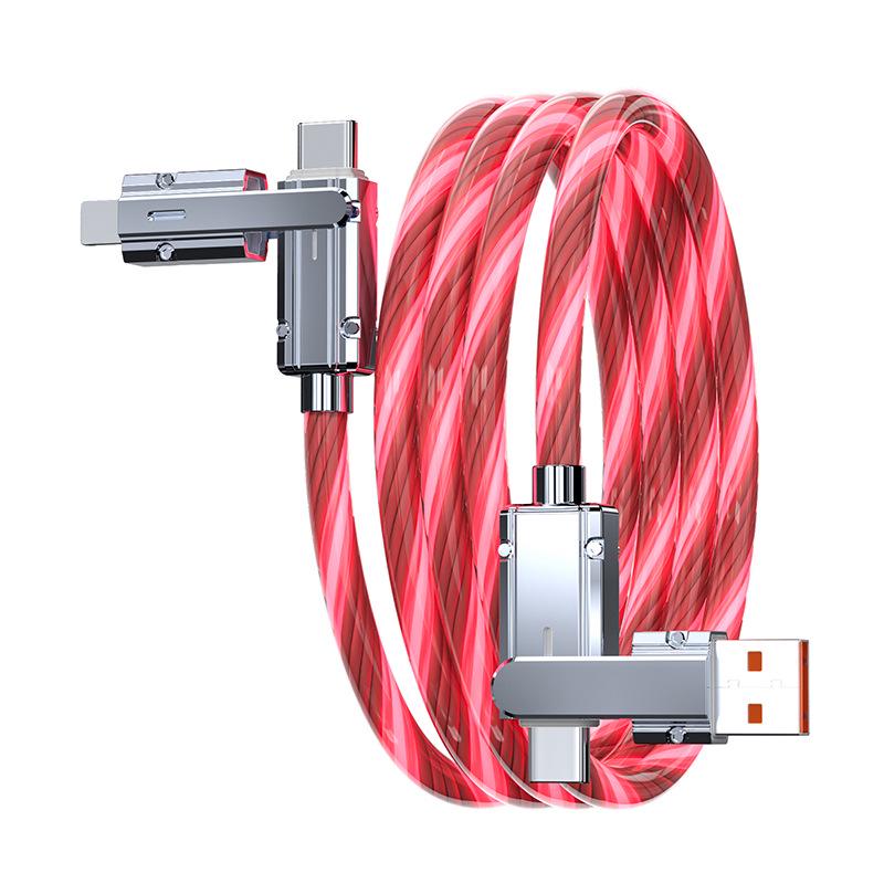 Светящийся USB-C кабель-зарядка 4-в-1 с быстрой зарядкой для нескольких устройств