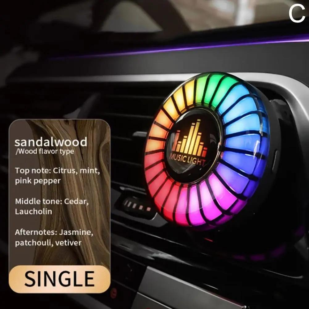 24 светодиодных ламп RGB Sound Control Voice Rhythm Ambient Pickup Lamp для автомобильного диффузора Vent Clip Air Fresheners Fragrance App Con B4x6