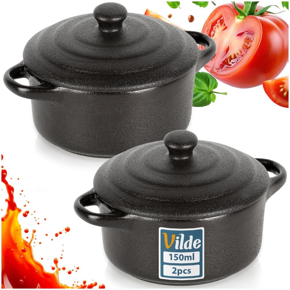 Porcelain Baking Bowls With Lid 150 Ml 2 Pcs.