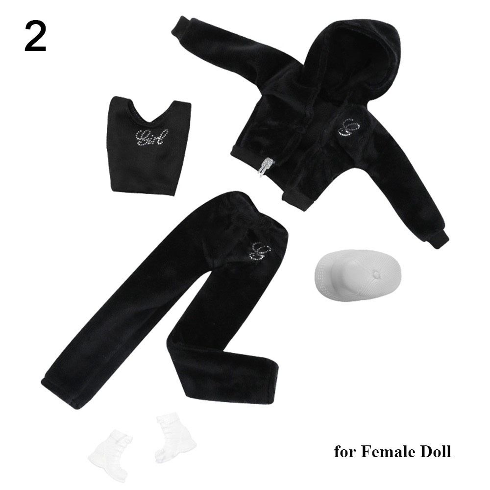 2024 Male/Female Doll Clothing 9 Styles Velvet Sportswear Caps High Quality DIY Toys  30CM Doll