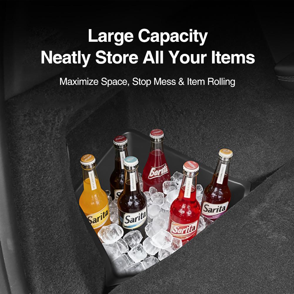 Heenvn For Tesla New Model Y L 2026 2025 Car Trunk Side Storage Box Cover Plate Organizer Car Trunk Side Storage Box Accessories
