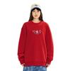 Li Ning Daily Prosperity Series вышитый узор напечатанный антистатический свободный пуловер свитшот женский свитшот Vermilion-Red AWDU034-9
