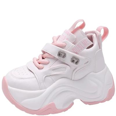 Модные высокие кроссовки на платформе для женщин 2024 года, толстая подошва, спортивные женские кроссовки, вулканизированная обувь, женские массивные кроссовки Zapatillas Mujer 8 см