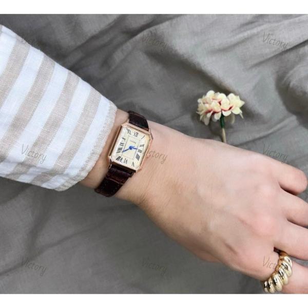 Классические женские часы Lonzomoni с кожаным ремешком