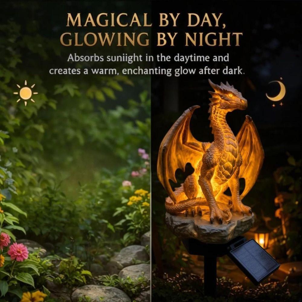 Solar Powered Solar Garden Light Dragon Shape Solar Stake Light Dragon Garden Light  Pathway Decor