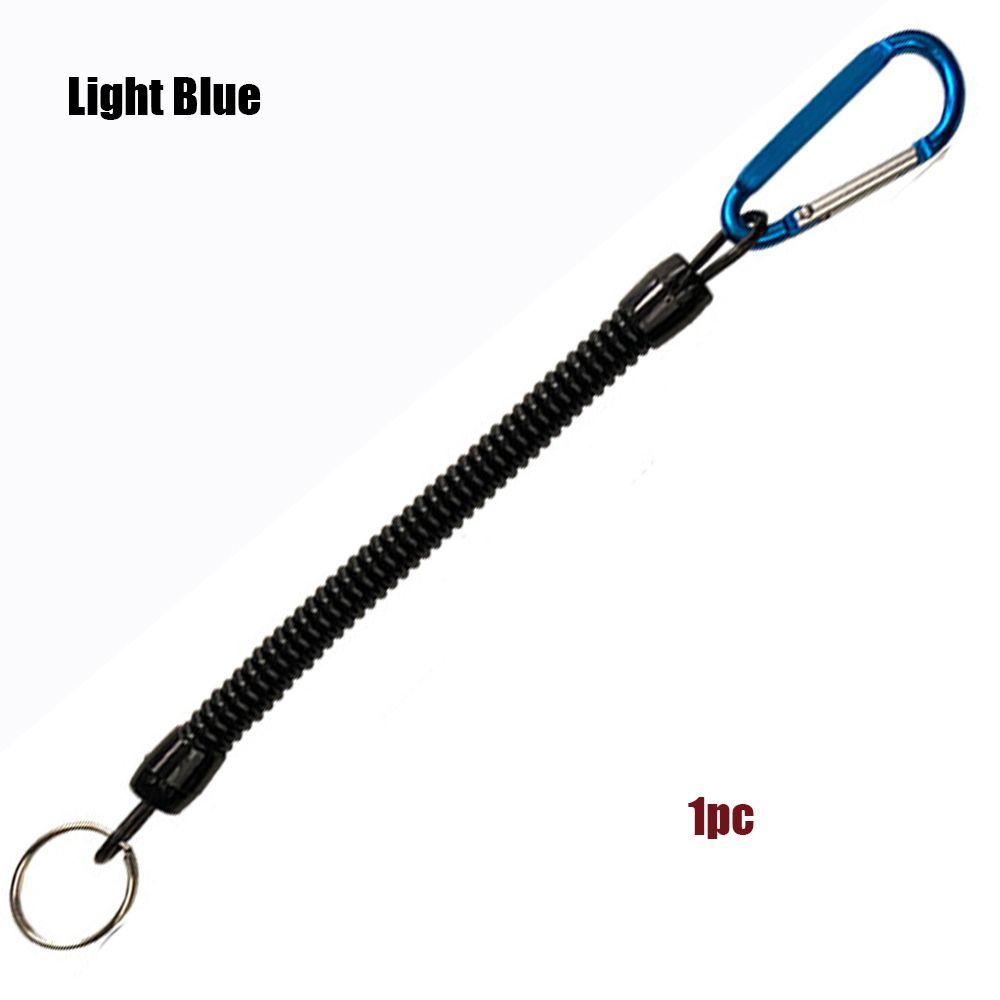 Camping Spring Elastic Rope Anti-lost Phone Keychain Camping Carabiner Portable Fishing Lanyards