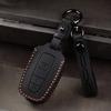 Leather Car Smart 3 Button Key Case Cover Bag Keychain for Toyota Avalon Camry RAV4 Prius CHR C-HR Corolla Land Cruiser Prado